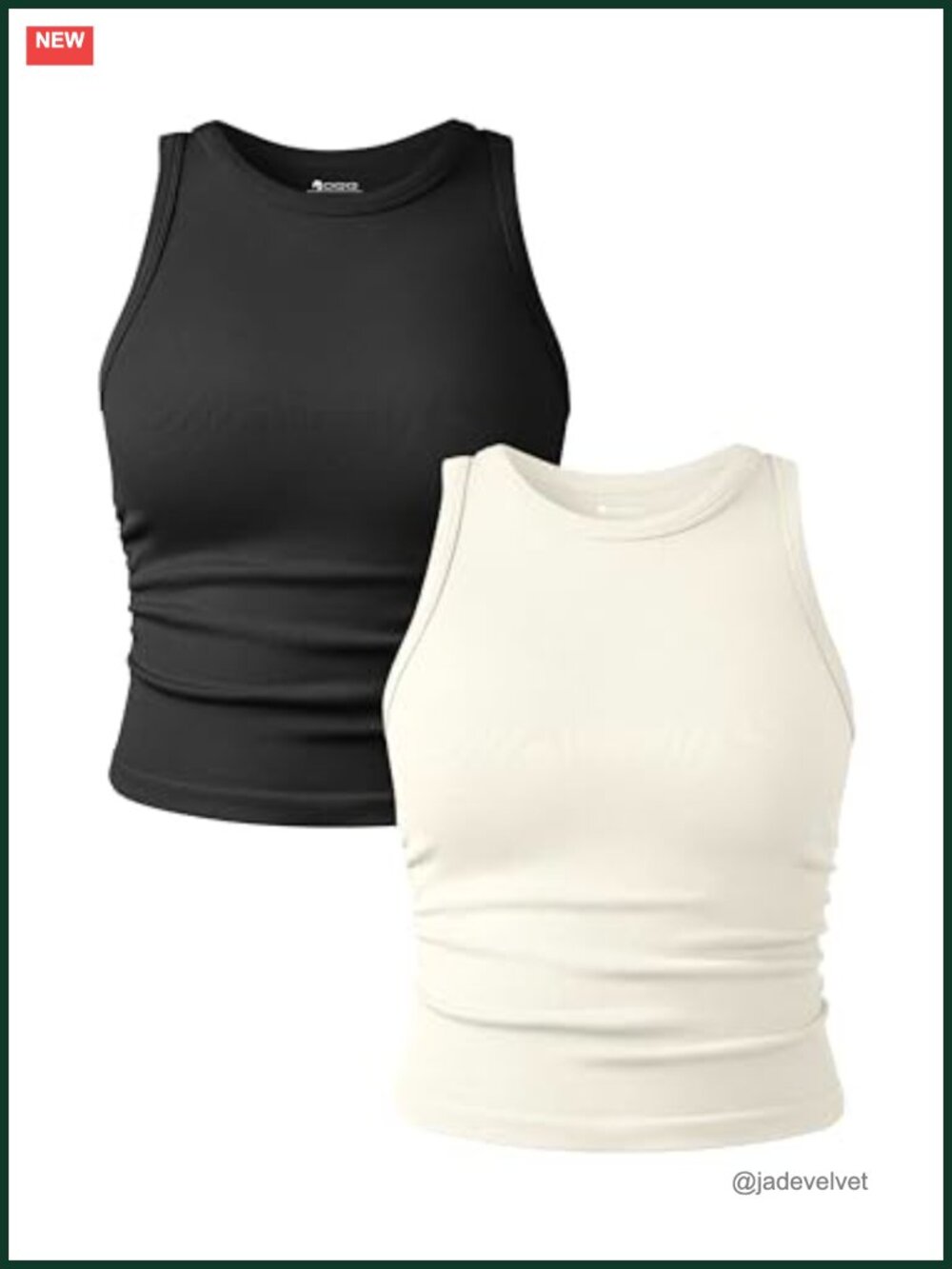 2 Piece Tank Top Set Crew Neck Sleeveless Basic Stretch Yoga Crop Camis